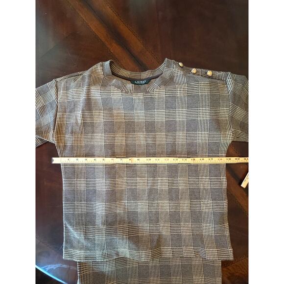Lauren Ralph Lauren Houndstooth 2 Piece Set Skirt Top Preppy Old Money Small - Picture 9 of 11